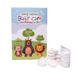 Bebek & Genel Kullanıma %100 Doğal Sıkıştırılmış Tablet Mendil 100 Adet