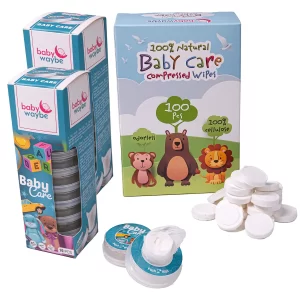 Bebekler için Sıkıştırılmış Tablet Mendili 100 Adet ve Temizlik Hijyen Kapsül Mendili 20 Adet