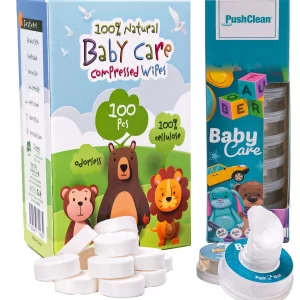 Bebekler için Sıkıştırılmış Tablet Mendili 100 Adet ve Temizlik Hijyen Kapsül Mendili 10 Adet